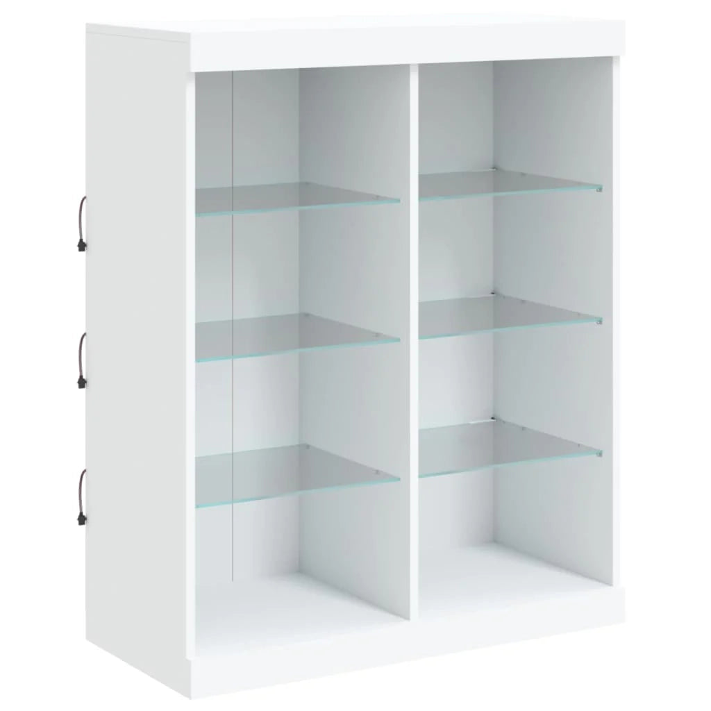 Buffet credenza cassettiera armadio mobile contenitore organizer per cucina soggiorno salotto con luci LED 81 x 37 x 100 cm bianco 02_0029859