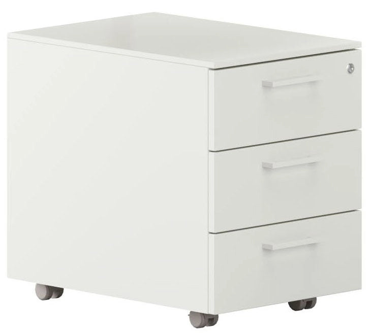 Cassettiera su ruote a 3 cassetti in melaminico con serratura cm. 41,8x57x55,8h