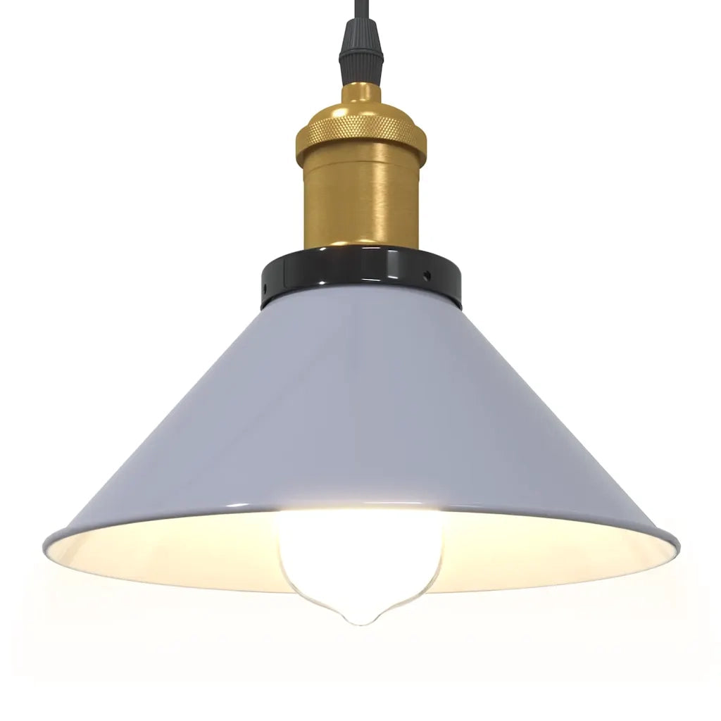 Lampada Sospensione Regolabile E27 Grigio Lucido ?22 cm Metallo CFW2200908