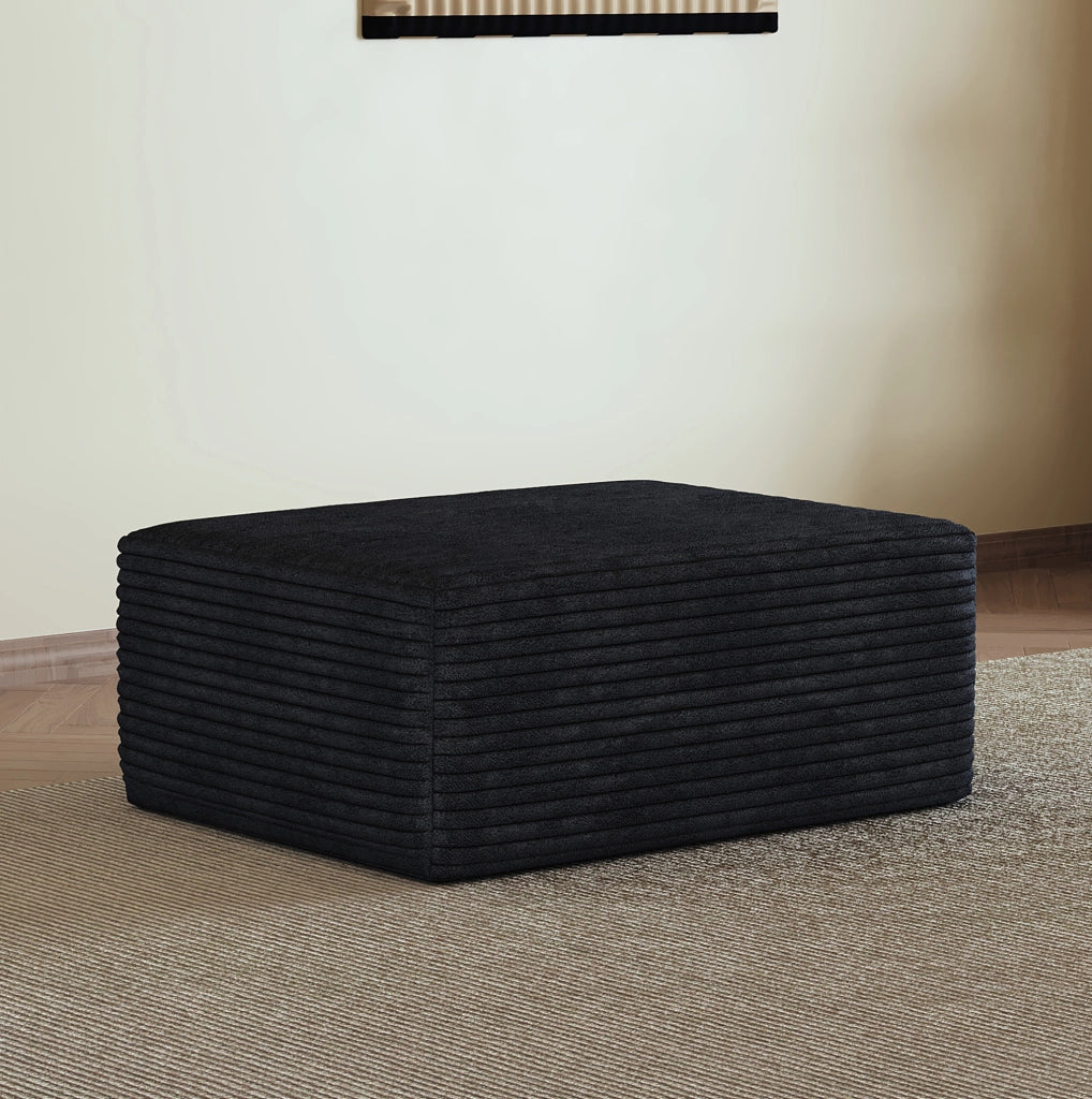 OTTOMAN Nero in tessuto 100 cm