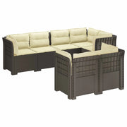 Divano 7 Posti da Giardino con Cuscini Aspetto Rattan PP 3444170