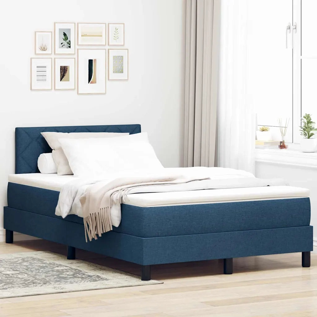 Letto a molle con materasso con led Blu 120 x 200 cm Tessuto
