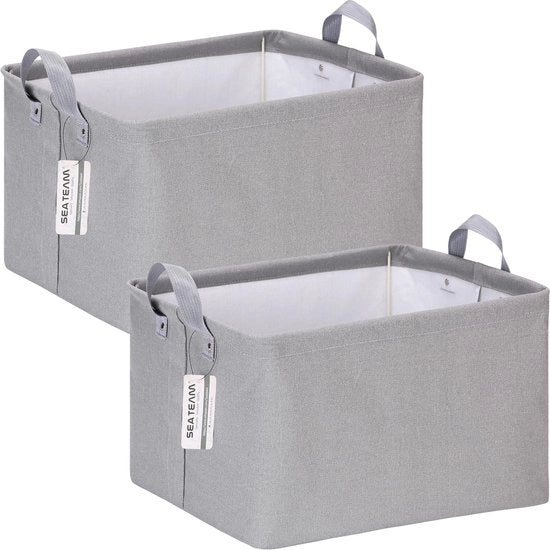 Set di asciugamani pieghevoli da 2 con maniglie, sacchetto di stoffa da riporre (42 x 30 x 25 cm) - Grande capacità di riposo, struttura metallica estensibile, leggero e stile, GRIGIO