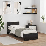 Struttura del letto-Giroletto Rovere Nero 75 x 190 cm Legno multistrato 638765