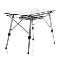 Tavolo da campeggio pieghevole e multifunzione grigio 90x53cm in alluminio