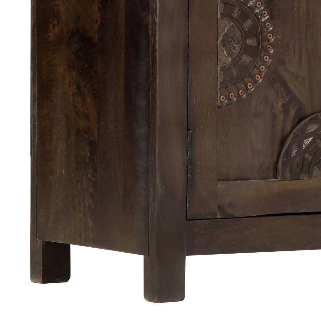 Credenza con Design Intagliato 110x35x70 cm in Legno di Mango 247765