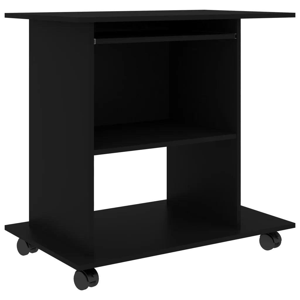 Scrivania da Computer Nera 80x50x75 cm in Legno Multistrato 802895