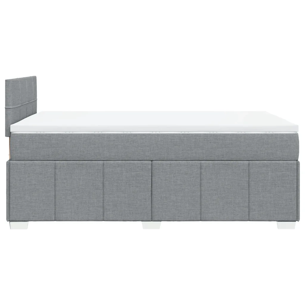Giroletto a Molle con Materasso Grigio Chiaro 120x190cm Tessuto