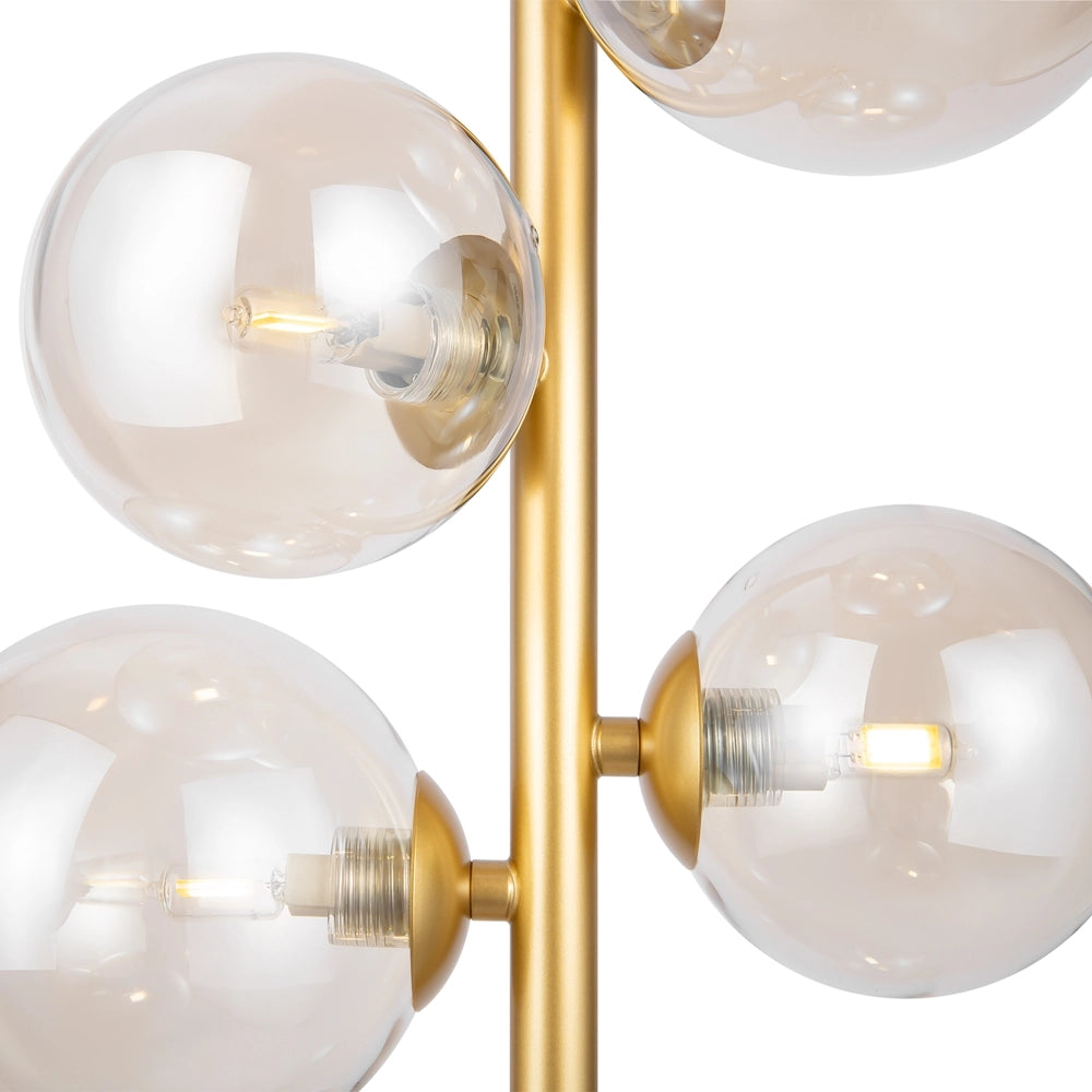 SOSPENSIONE DALLAS ORO CON  6 LUCI AMBRA