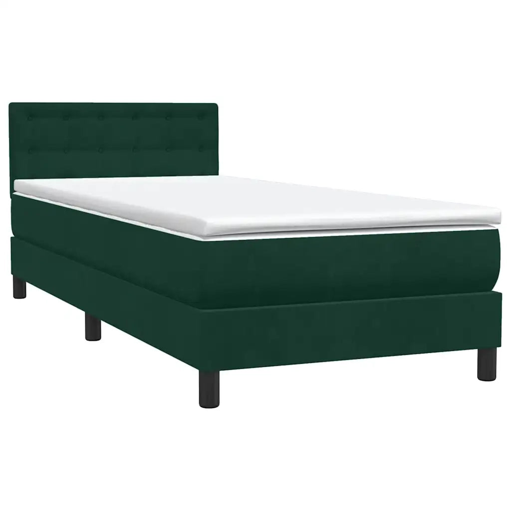Giroletto a Molle con Materasso Verde Scuro 80x220 cm Velluto 3316620