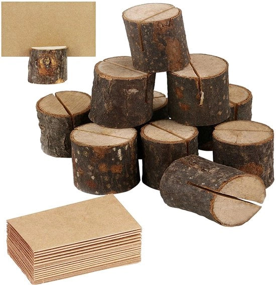Set di 10 cartellini da tavola in legno, cartellini da menu con spazio per annotazioni, cartellini da tavola per matrimoni, cartellini da ricordo, cartellini da tavola, numeri da tavola per decorazione di matrimoni