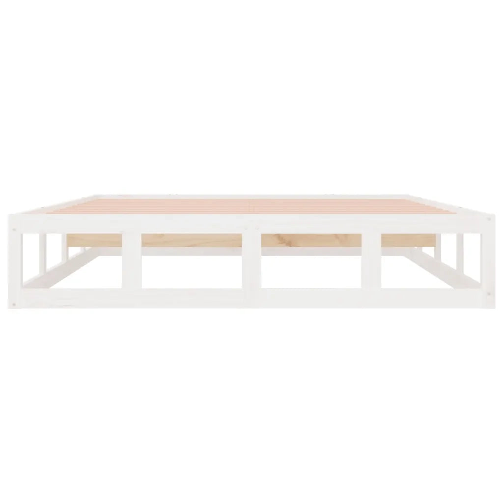 Giroletto-Struttura Letto Bianco 200x200 cm in Legno Massello 580747