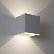 Applique cubo esterni IP65 LED 12W illuminazione doppio fascio luce parete facciata giardino casa albergo 230V GRIGIO 4000K