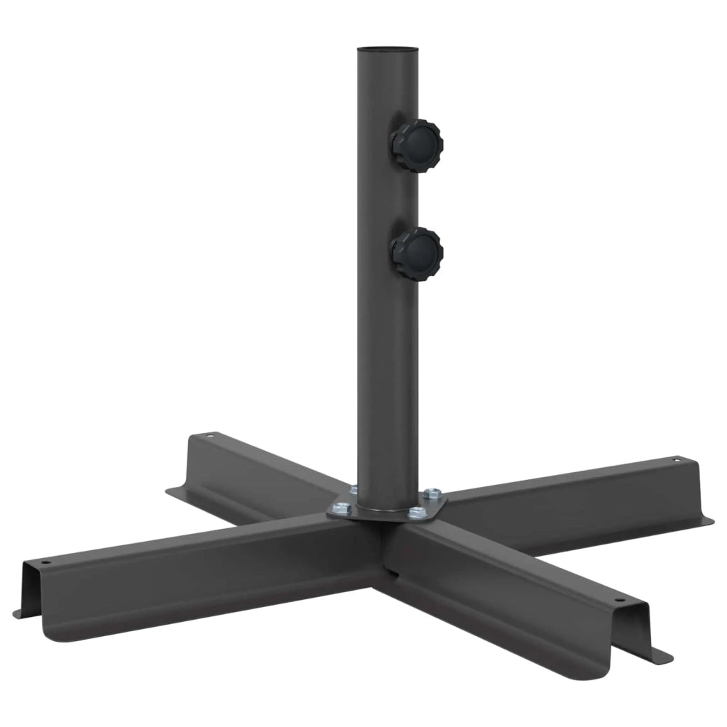 Base per Ombrello da Patio 50 x 50 cm Acciaio Nero 42036276