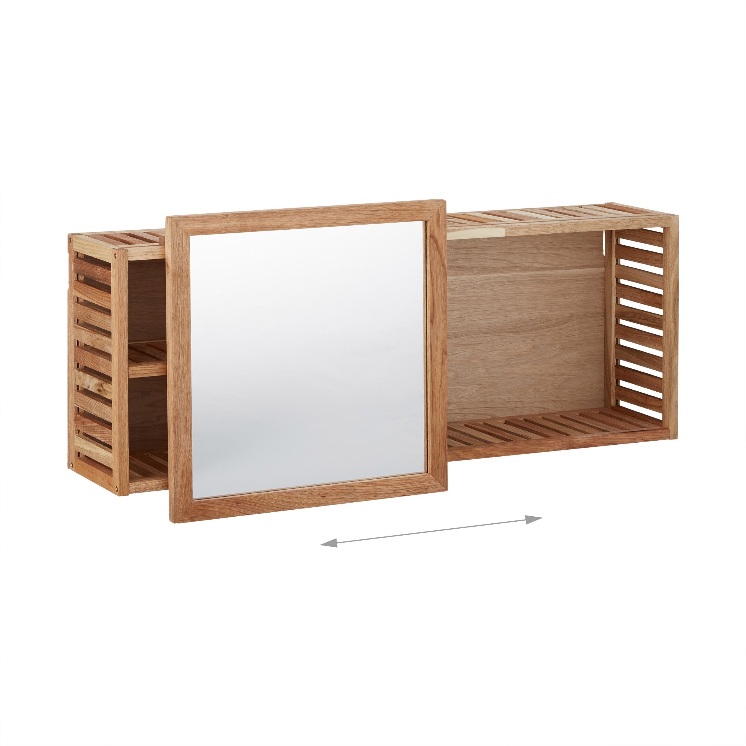 Mensola a muro con mobiletto di design da bagno con specchio scorrevole 80 x 30 x m 3213108