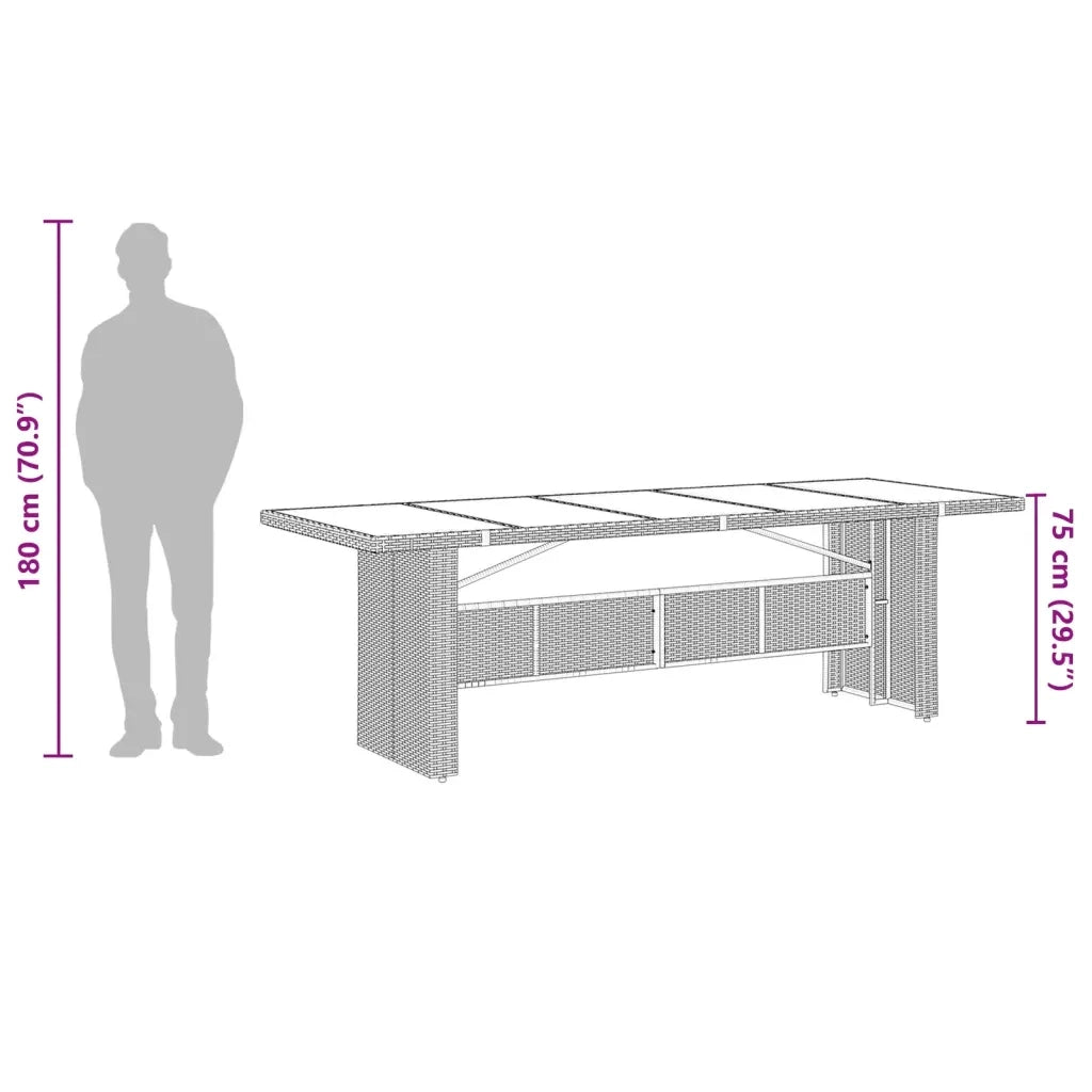 Set da Pranzo da Giardino 9 pz con Cuscini Nero in Polyrattan 3277641