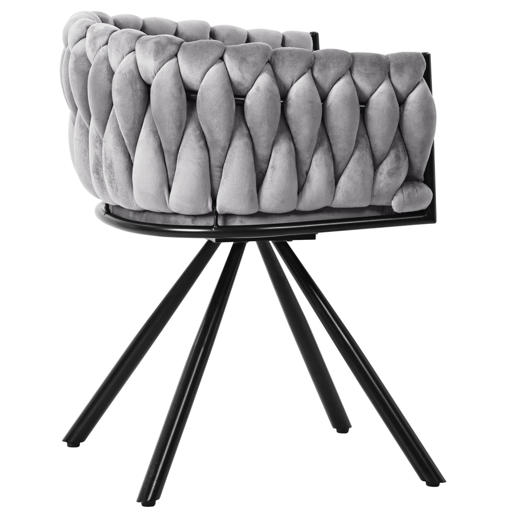 Set di 2 sedie girevoli 360° in velluto grigio