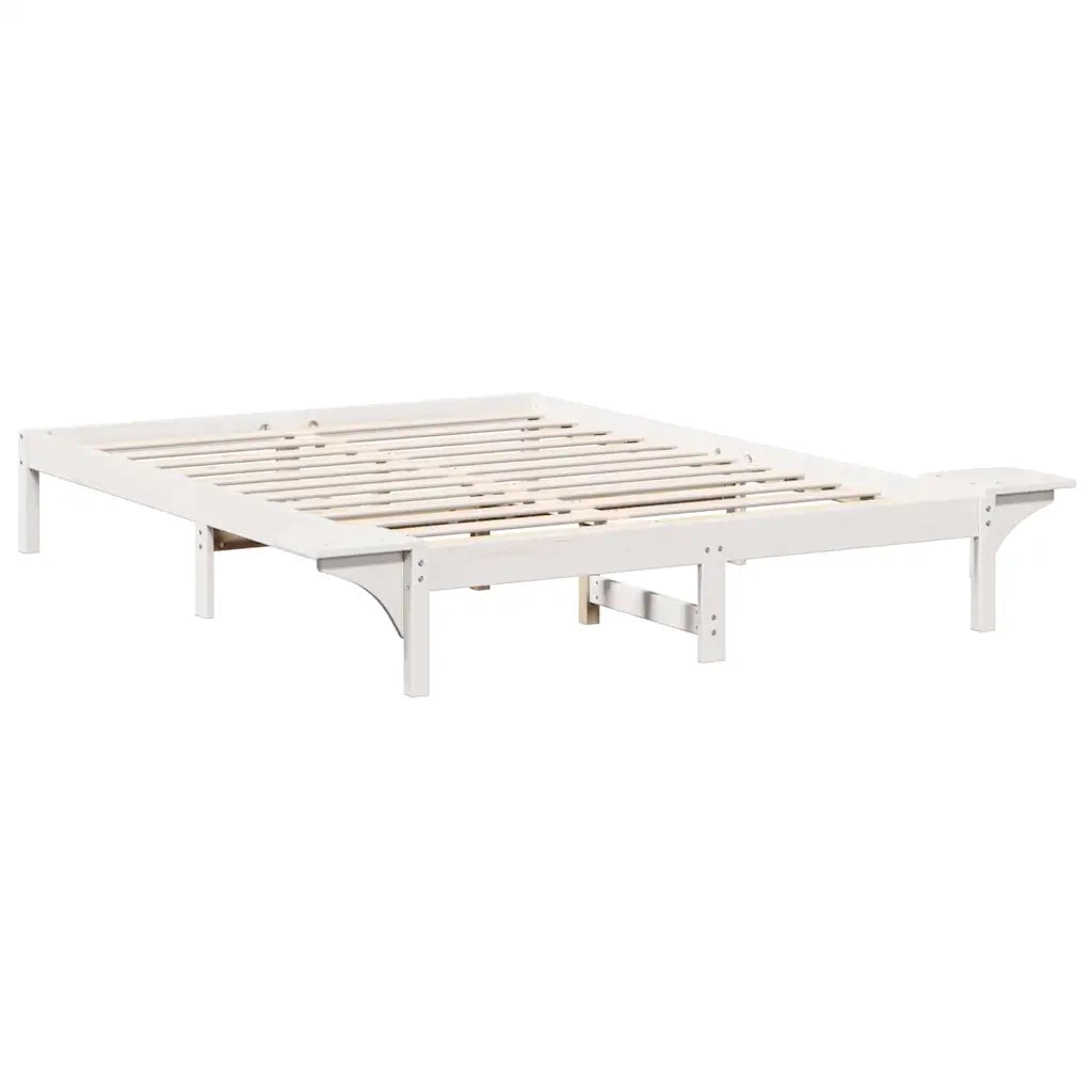 Struttura del letto Bianco 160 x 200 cm Pino massello