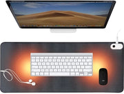 Panno di scrivania per laptop, blocco da disegno per ufficio e lavoro da casa - panno per mouse (Heated Black, 80 cm x 33 cm)
