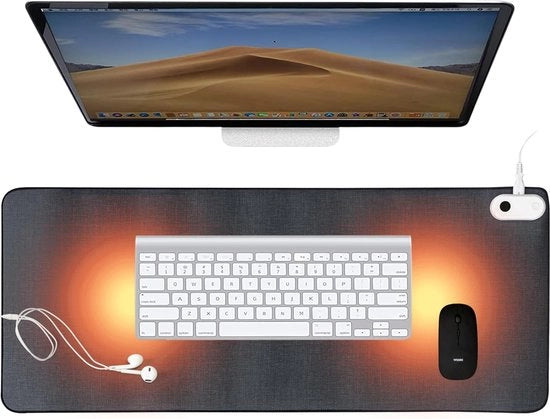 Panno di scrivania per laptop, blocco da disegno per ufficio e lavoro da casa - panno per mouse (Heated Black, 80 cm x 33 cm)