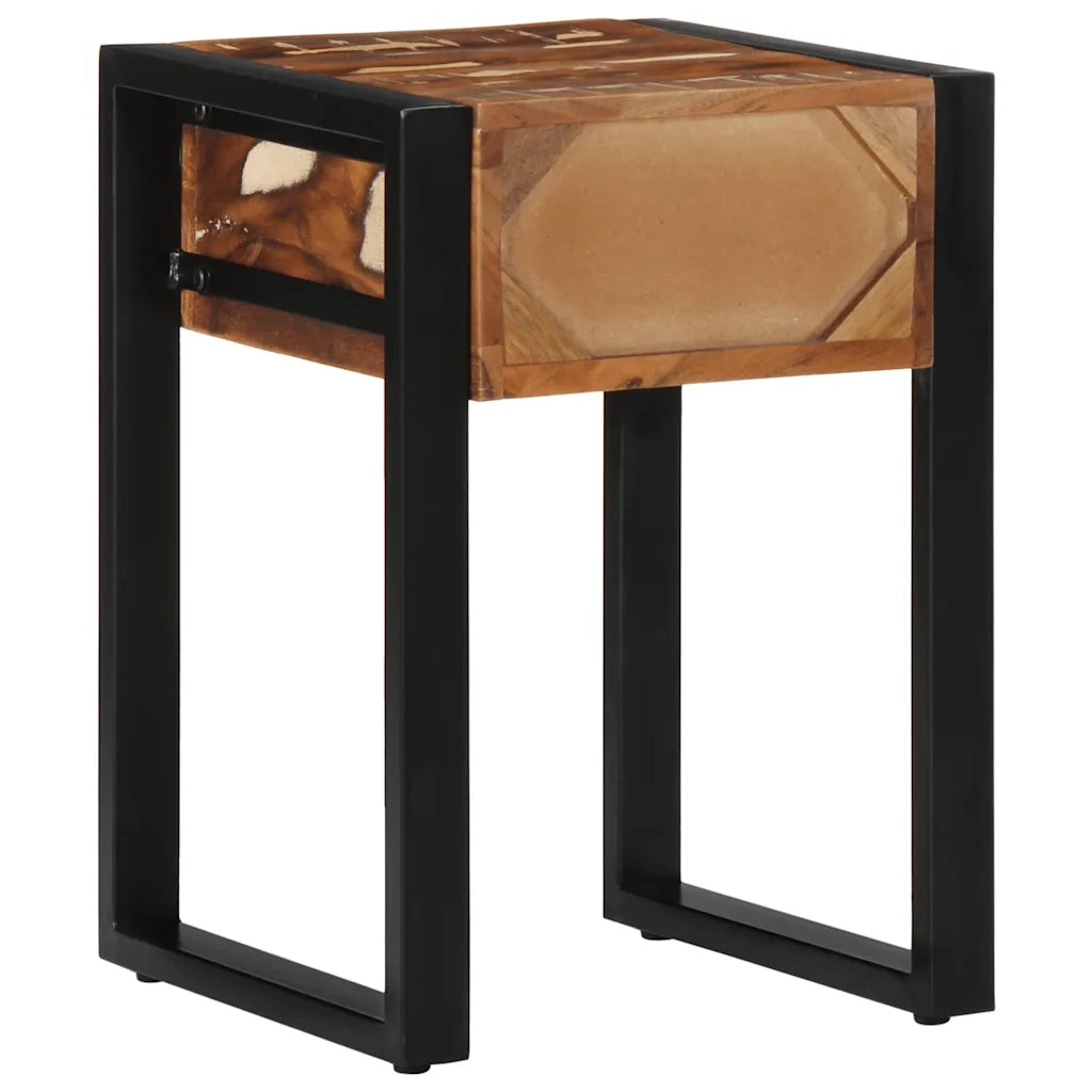 Tavolino Multicolore 35x35x50 cm in Legno Massello Recupero 4015944