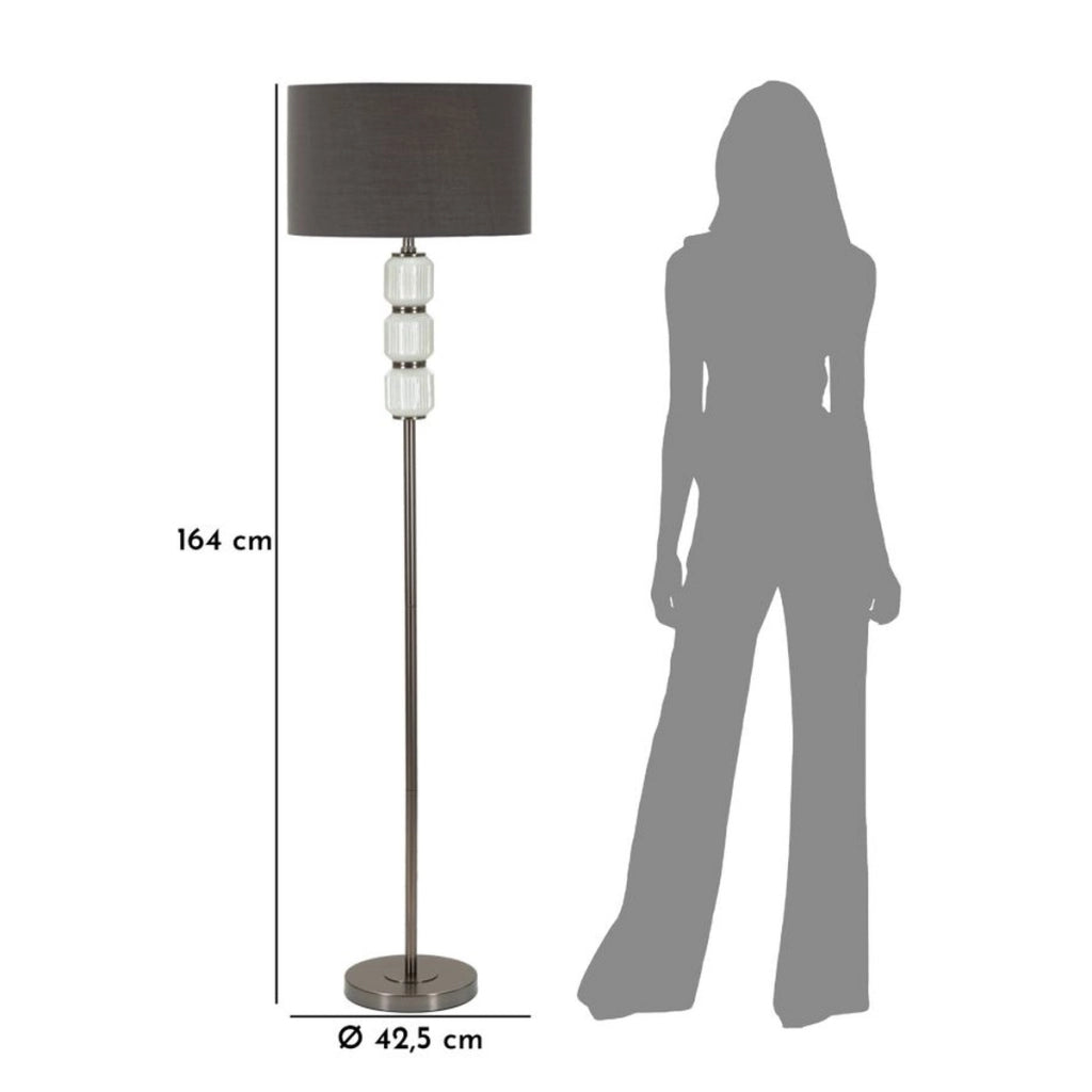 Lampada da Terra VKH216, Grigio, Metallo, 42,5x42,5x163 cm