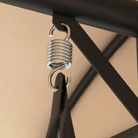 Dondolo da Giardino 2 Posti con Tetto Parasole Regolabile e Tasche Laterali Beige