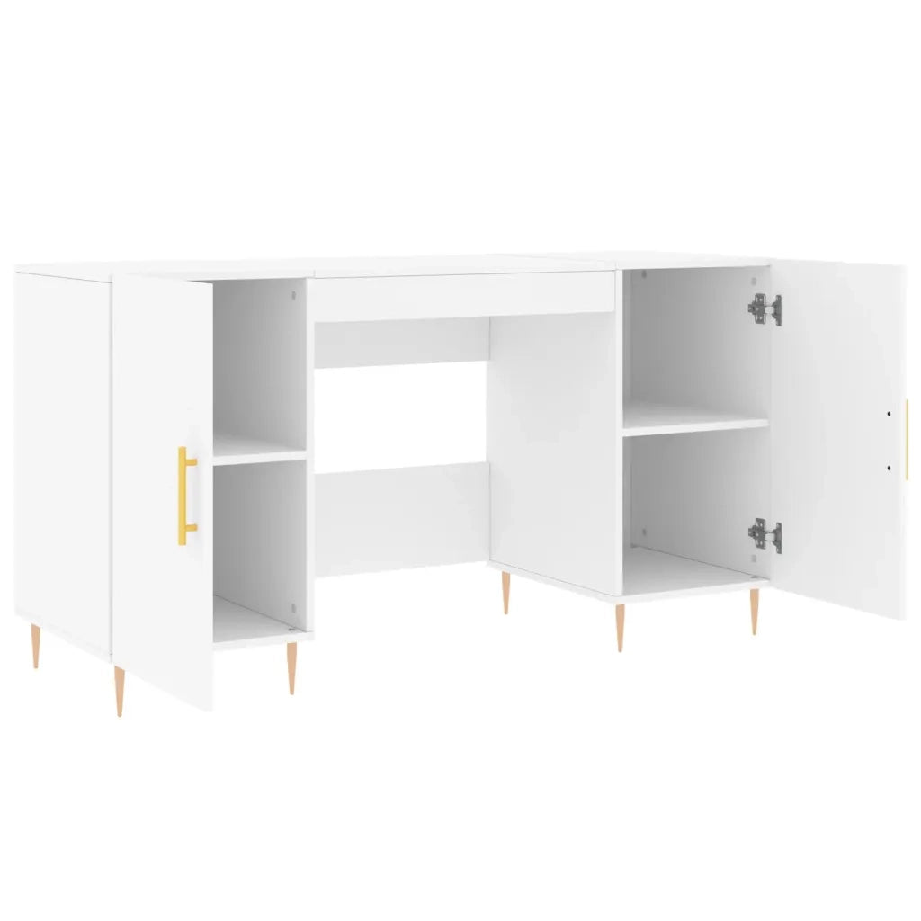 Scrivania Bianca 140x50x75 cm in Legno Multistrato 829532