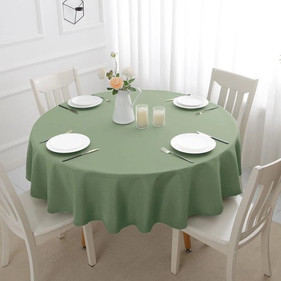 Tappeto da tavolo circolare 140 cm verde per Pasqua e primavera, lavabile e impermeabile, tovaglia da tavolo per festa, balcone, sala da pranzo, giardino, esterno, fuori casa