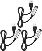 Controller per Striscia LED a LED RGB - 5V - Compatibile con Cavo di Interruzione per Lampade a LED - Regolabile a Distanza - Nero - Pacchetto da 3 Unità