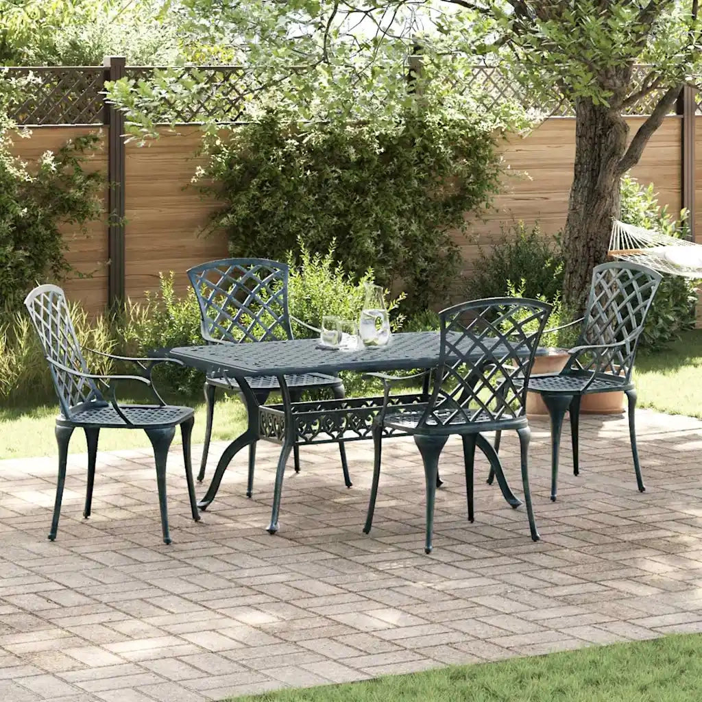 Sedia da Giardino 4 pcs Verde 61 x 60,5 x 93cm Alluminio 42002707