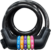 Fermo auto con numeri per bambini (10 mm x 1,2 m), catena di sicurezza con combinazione numerica, blocco di sicurezza per bicicletta per bambini e bambine, accessori per bicicletta, blocco di sicurezza per bicicletta (nero)