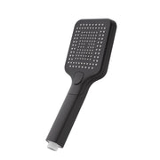 Doccetta quadrata 26,6 cm con tre tipi di getto nero opaco in ABS Hidra