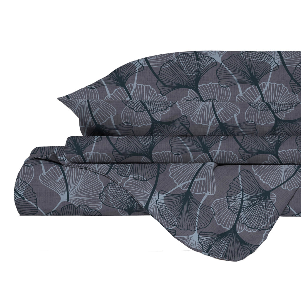 Copripiumino Infinity Matrimoniale con Sacco e Federe in Poliestere Ginko Grey