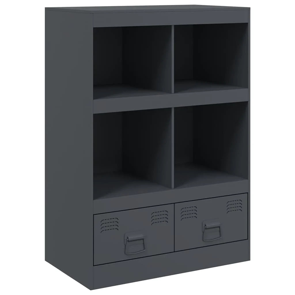 Buffet credenza cassettiera mobiletto mobile contenitore organizer cucina soggiorno salotto alto 67 x 39 x 95 cm acciaio antracite 02_0032203