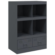 Buffet credenza cassettiera mobiletto mobile contenitore organizer cucina soggiorno salotto alto 67 x 39 x 95 cm acciaio antracite 02_0032203