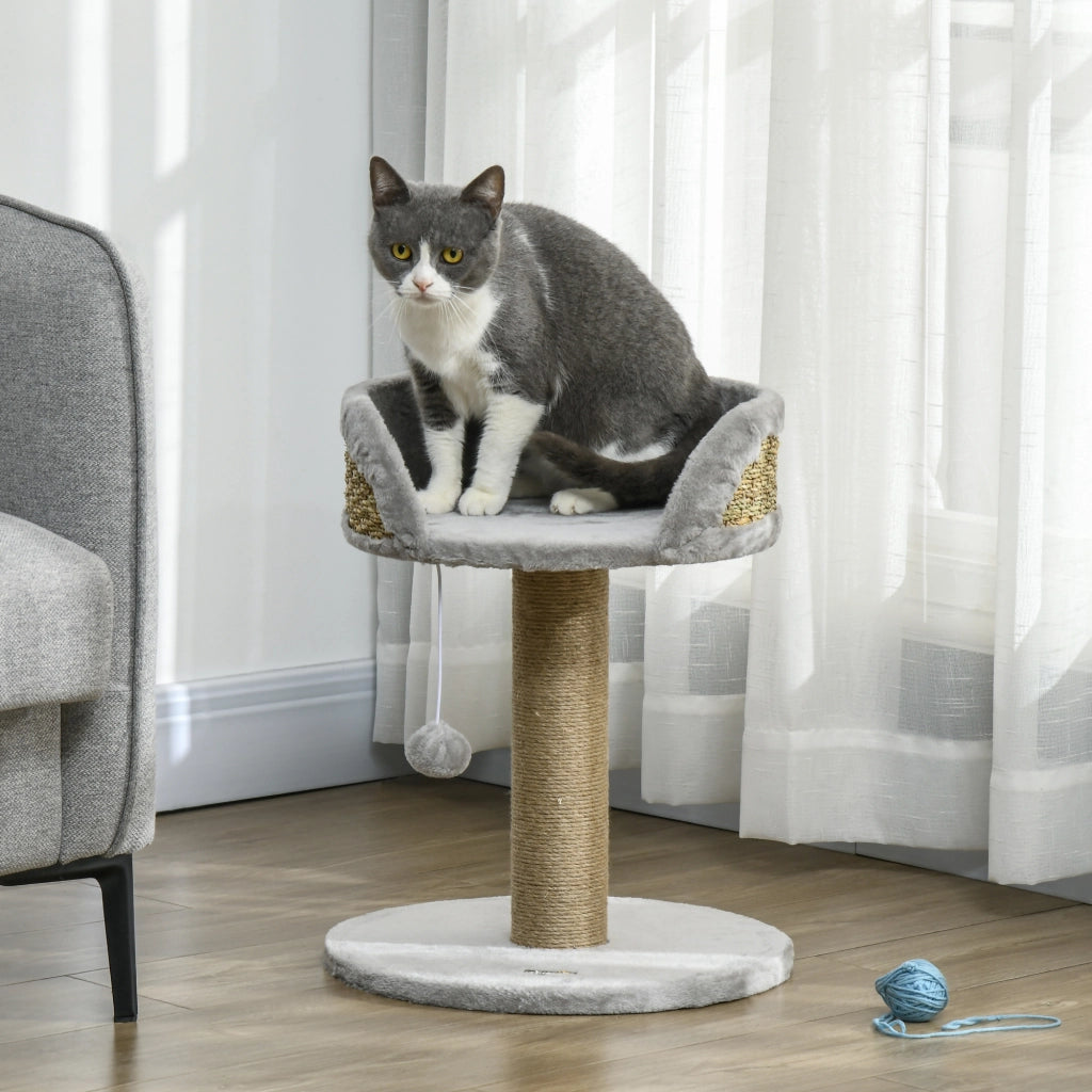 Letto per gatti con albero tiragraffi ¨C Zephmum ¨C Grigio 40x40x49 cm