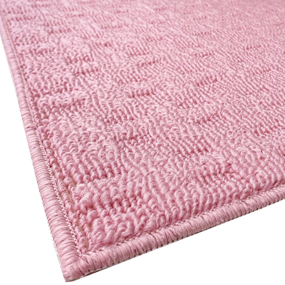 Tappeto Bagno Morbido Assorbente Antiscivolo 3D Intrecciato Scendiletto Lavabile 45x75 Cm Rosa