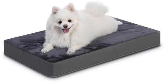 Letto per Cani, Cuscino per Cani, Cani di Taglia Media, Fondoscala in Materiali Acquaratti, Cuscino per Cani per Interno e Esterno, Cesta per Cani, Cuscino per Cani, 88 x 55 x 7 cm, Grigio Scuro