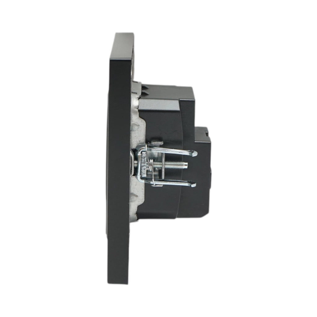 Presa schuko da incasso nera 220V, 16A, ABS 80x80mm