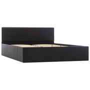 Letto matrimoniale | Letto per adulti | Giroletto con Contenitore Idraulico Nero Similpelle 140x200cm