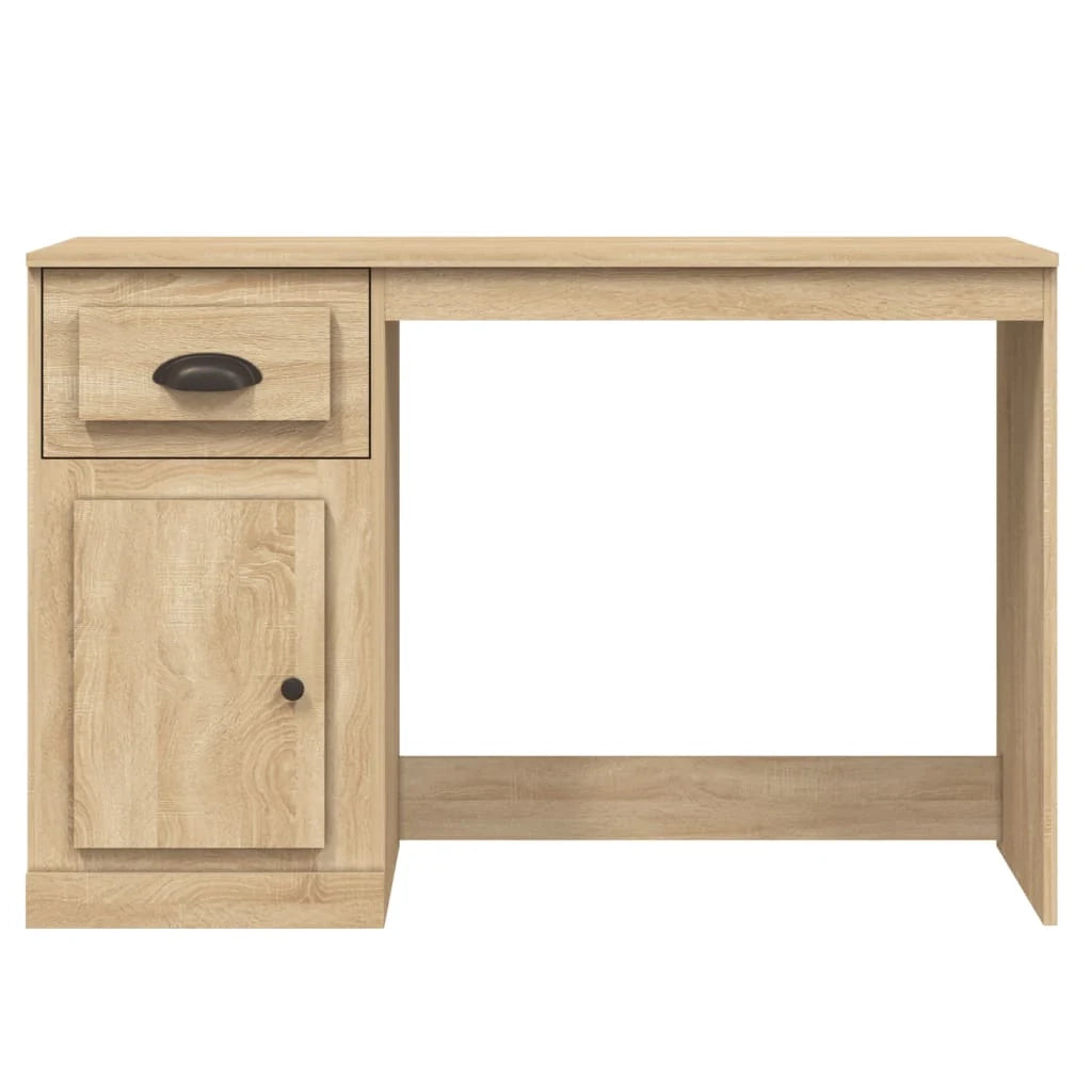 Scrivania postazione di lavoro scrivania per computer mobile da studio con cassetto rovere Sonoma 115 x 50 x 75 cm legno ingegnerizzato marrone 02_0023449