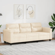 Divano a 3 Posti Beige 180 cm in Tessuto Microfibracod mxl 109375