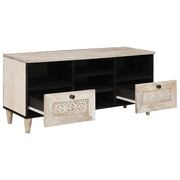 Mobile TV | Armadietto TV | Mobile Porta TV con cassetto Bianco Sbiancato 100 x 33 x 46 cm