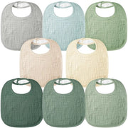 Bambini Muslin Quadrati, 100% Canotta Quadrata, Slabbetji Flessibili, Slabbetji Leggeri per Ragazzi e Ragazze, 8 Pezzi
