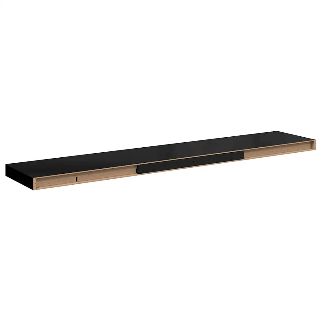 Scaffali a Parete 2 pz Neri 120x23,5x3,8 cm in MDF cod mxl 33614