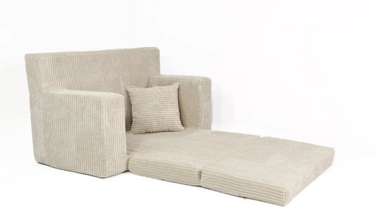 Bancopieghevole per bambini con funzione di apertura - Bancopieghevole per bambini - Sedia da letto per bambini con materasso a schiuma - Bancopieghevole per bambini con superficie di riposo reale - Superficie di riposo per bambini con corduroy morbido