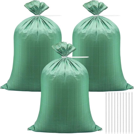 Zuppette per sabbia da giardino 50 x 80 cm - 20 pezzi - Sacchi di stoffa per rifiuti per progetti di giardinaggio e costruzione