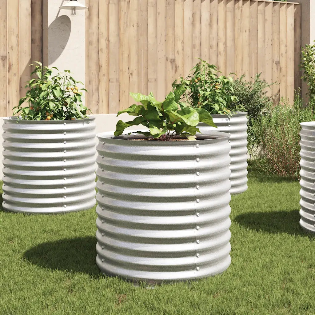 Letto Rialzato Giardino 80x80x81 cm in Acciaio Zincato Argento 45515