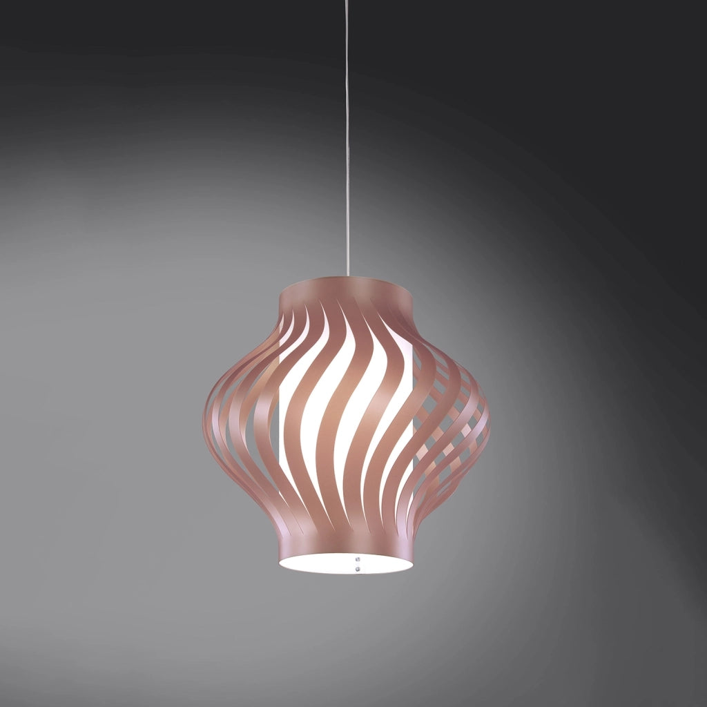 Sospensione Moderna Larga Helios Polilux ® Pink Metal 1 Luce E27